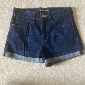 Express Dark Blue Jean Shorts